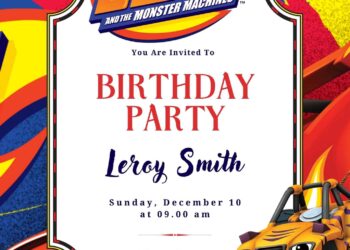 Free Editable Blaze and the Monster Machines Birthday Invitation