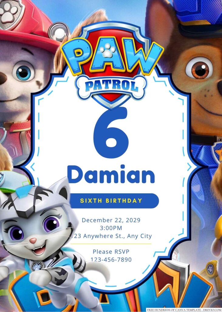 Free Editable Paw Patrol Birthday Invitation