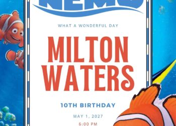 Free Editable Finding Nemo Birthday Invitation