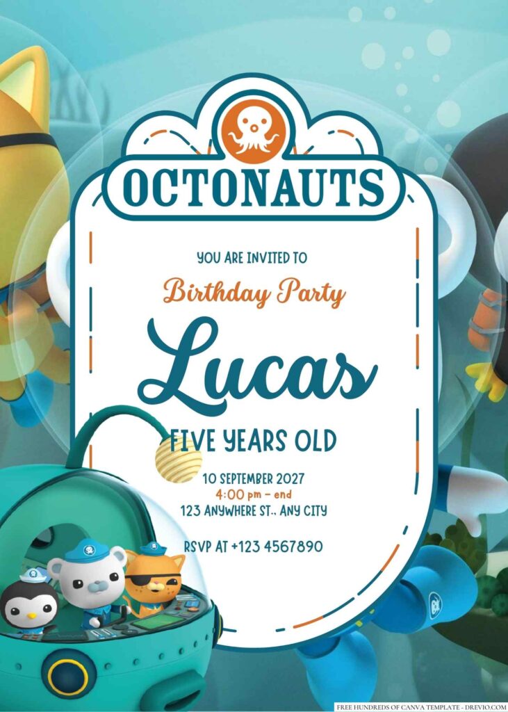 Free Editable The Octonauts Birthday Invitation