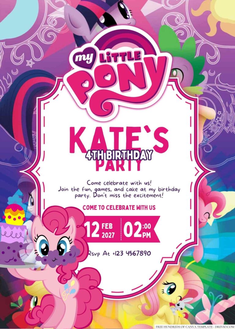 Free Editable My Little Pony Birthday Invitation