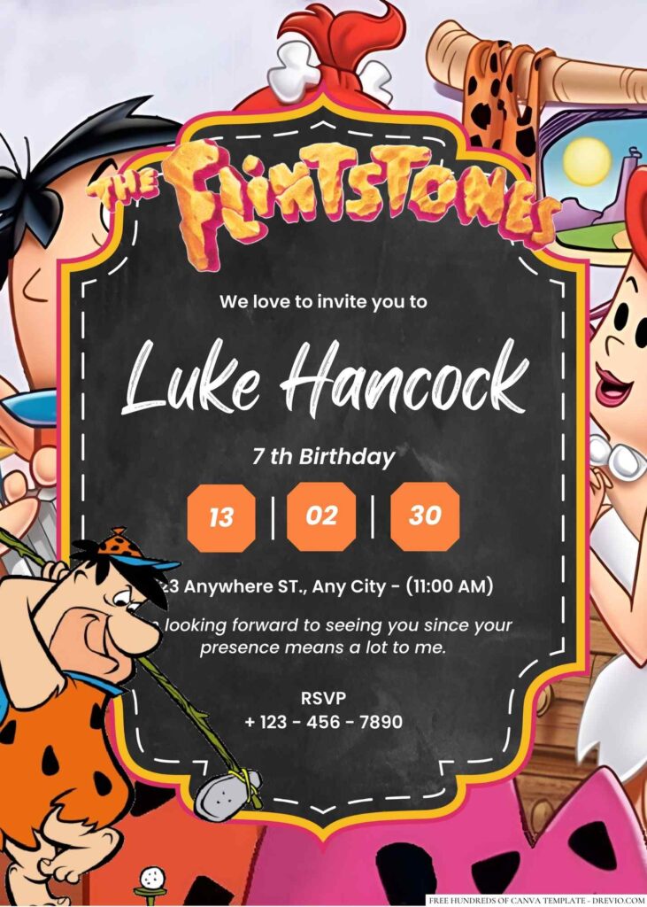 Fred Flintstone (The Flintstones) Birthday Invitation