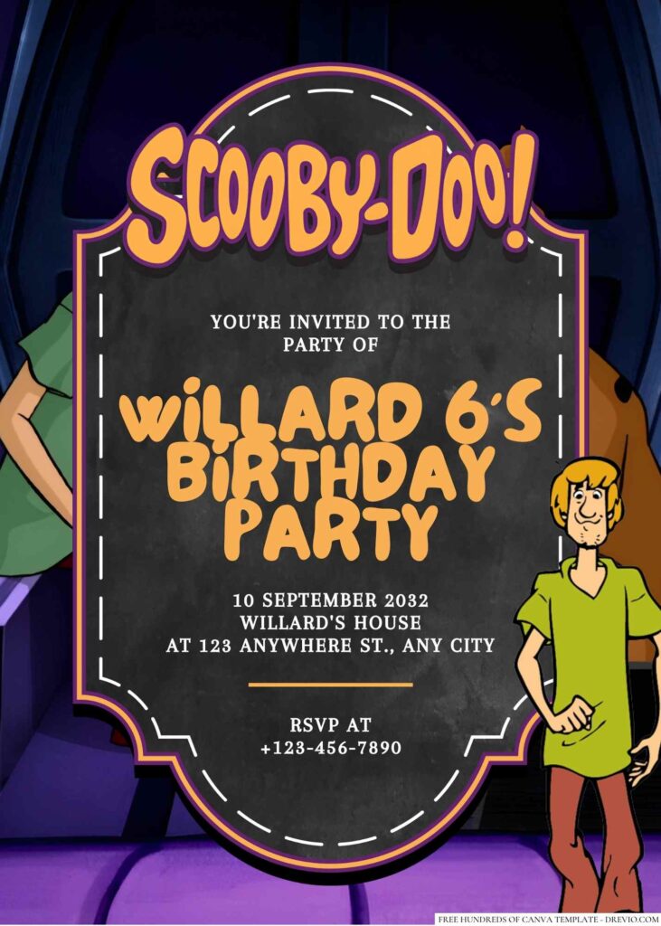 Scooby-Doo and Shaggy Rogers Birthday Invitation