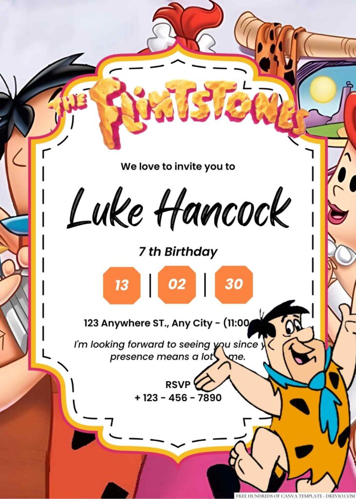 Fred Flintstone (The Flintstones) Birthday Invitation