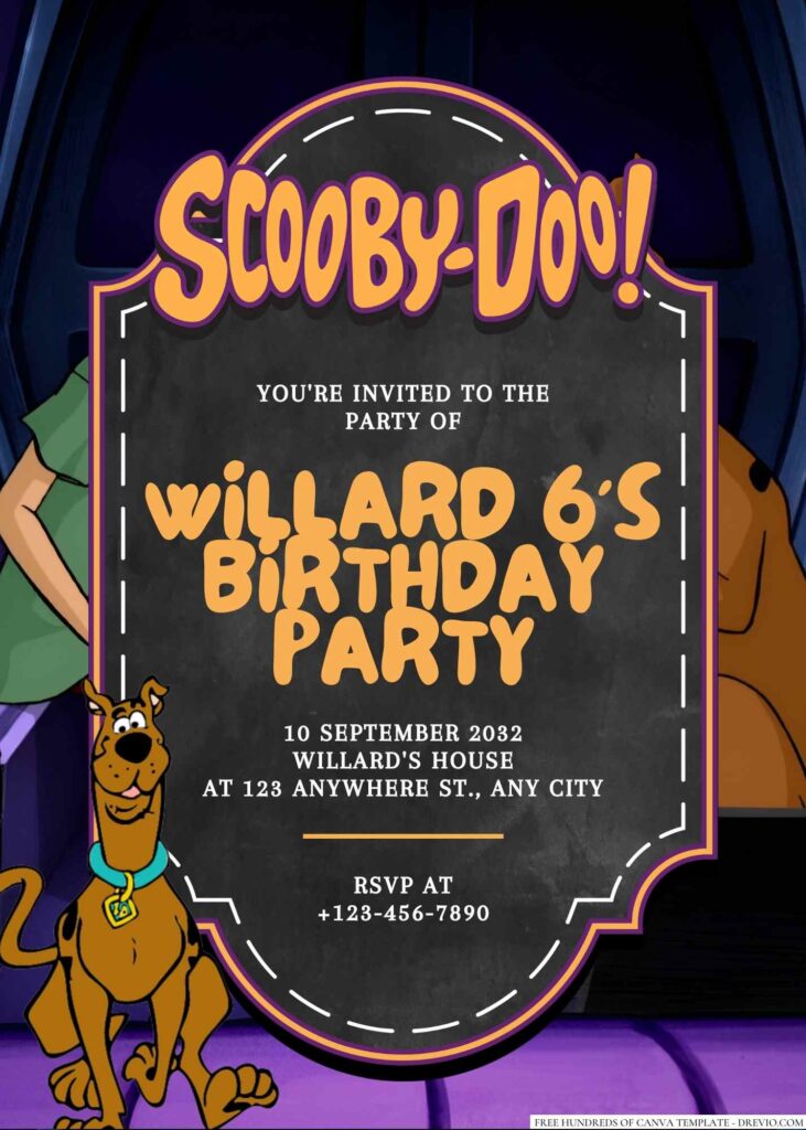 Scooby-Doo and Shaggy Rogers Birthday Invitation