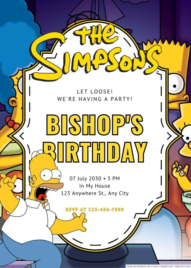 Homer J. Simpson (The Simpsons) Birthday Invitation