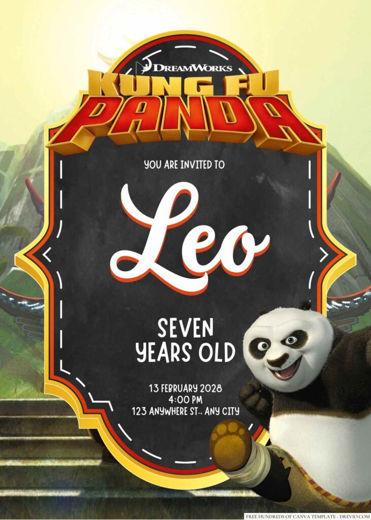 Free Editable Kung Fu Panda Birthday Invitation