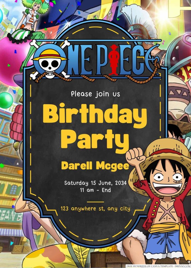 One Piece Birthday Invitation