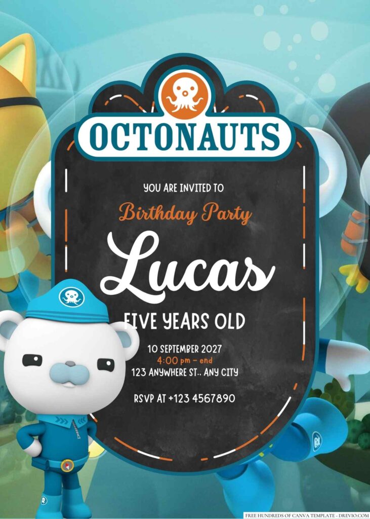 Free Editable The Octonauts Birthday Invitation