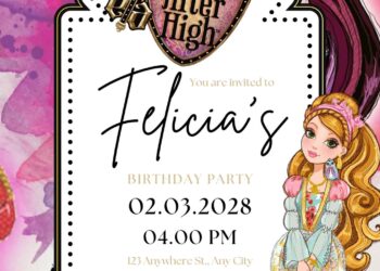 Free Editable Ever After High Birthday Invitation