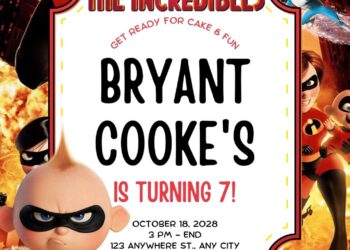Free Editable The Incredibles Birthday Invitation