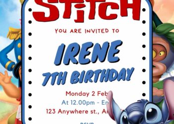 Free Editable Lilo & Stitch Birthday Invitation