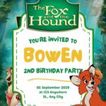 14+ The Fox and the Hound Canva Birthday Invitation Templates