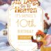 Free Editable All Dogs Go to Heaven Birthday Invitation