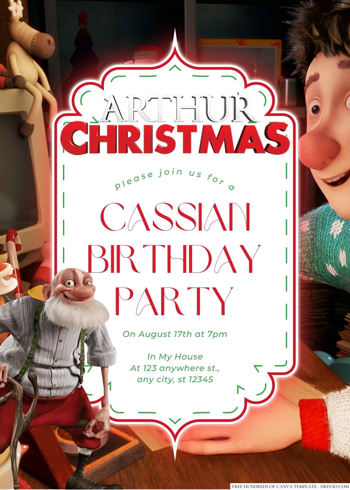 22+ Arthur Christmas Canva Birthday Invitation Templates
