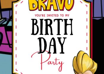 Free Editable Johnny Bravo Birthday Invitation