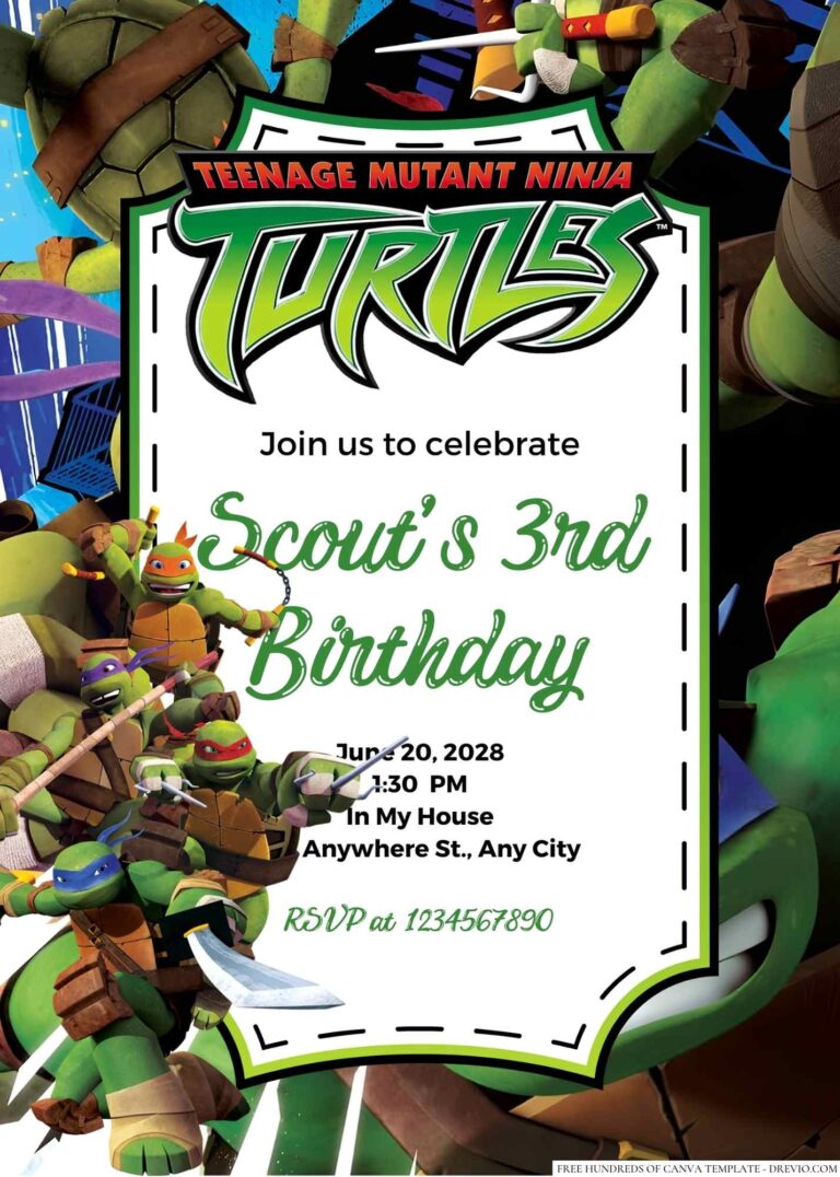 Teenage Mutant Ninja Turtles Birthday Invitation