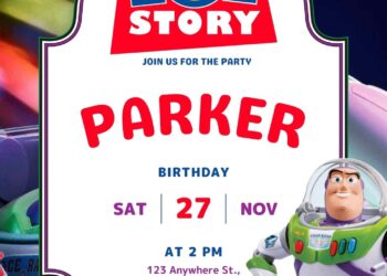 Free Editable Buzz Lightyear Birthday Invitation