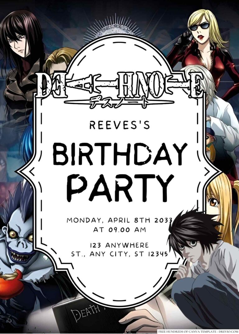 Death Note Birthday Invitation
