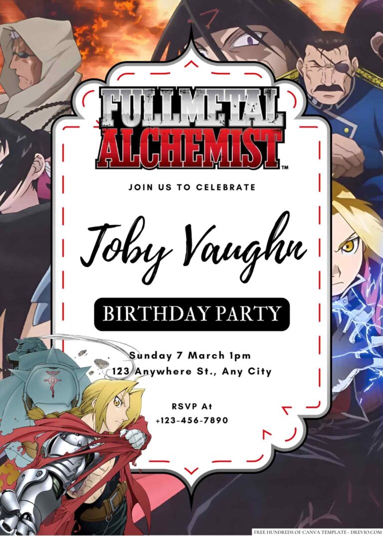 Fullmetal Alchemist Birthday Invitation