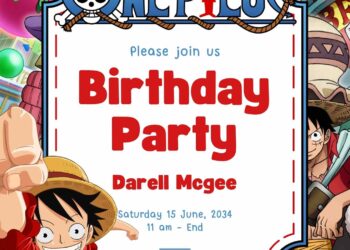 One Piece Birthday Invitation