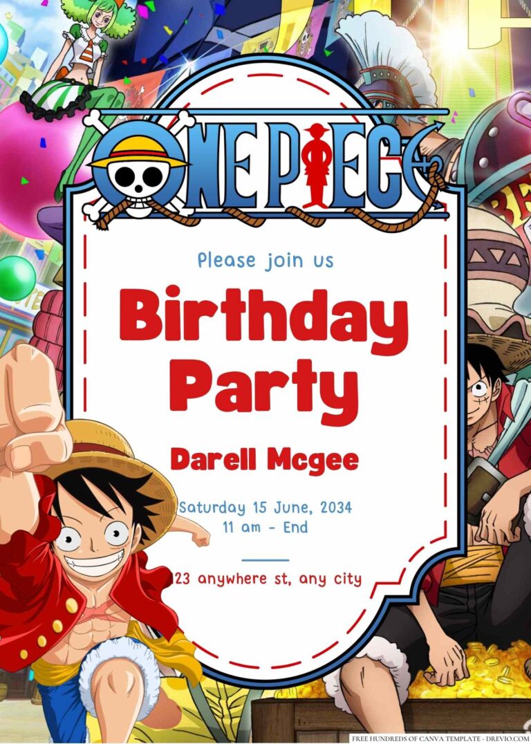 One Piece Birthday Invitation