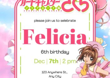 Cardcaptor Sakura Birthday Invitation