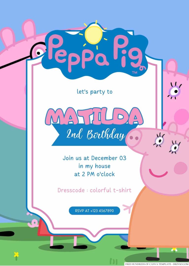 Free Editable Peppa Pig Birthday Invitation