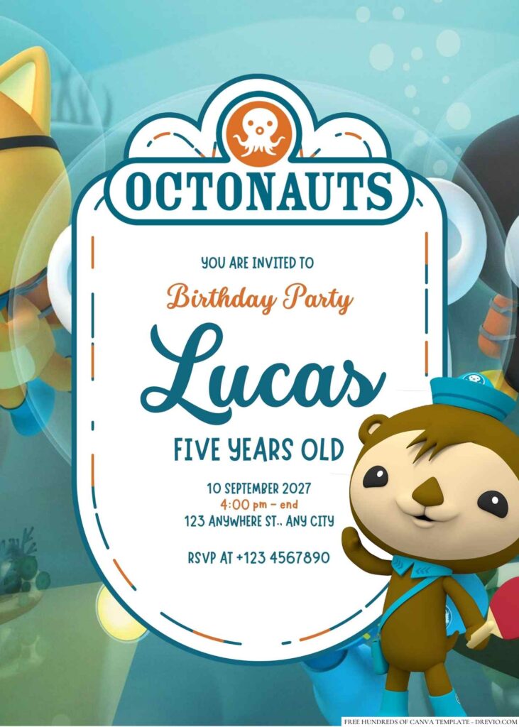 Free Editable The Octonauts Birthday Invitation