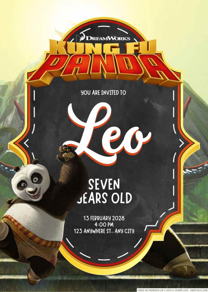 Free Editable Kung Fu Panda Birthday Invitation