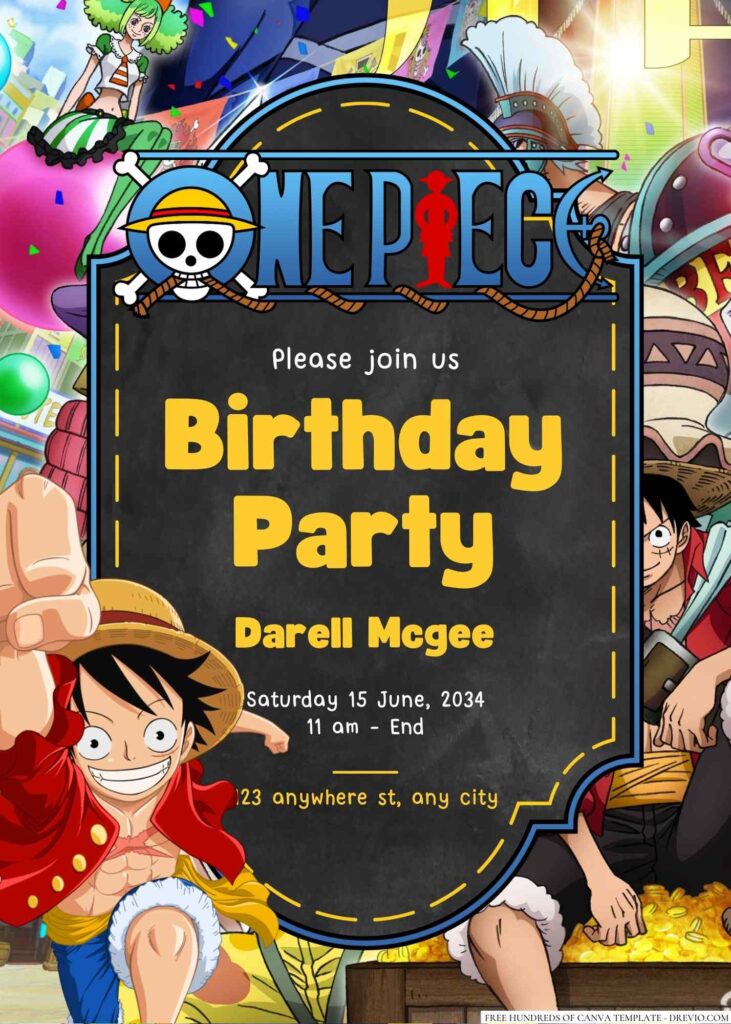 One Piece Birthday Invitation