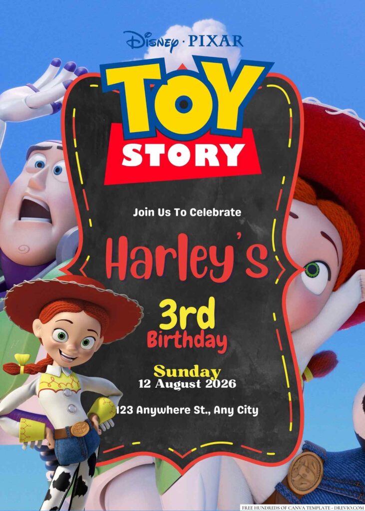 Free Editable Jessie from Toy Story Birthday Invitation