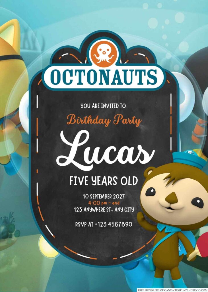 Free Editable The Octonauts Birthday Invitation
