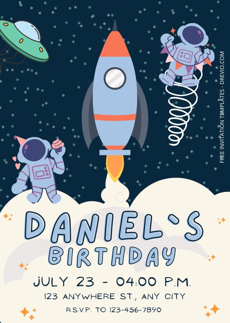 8+ Space Party Birthday Invitation Templates Title