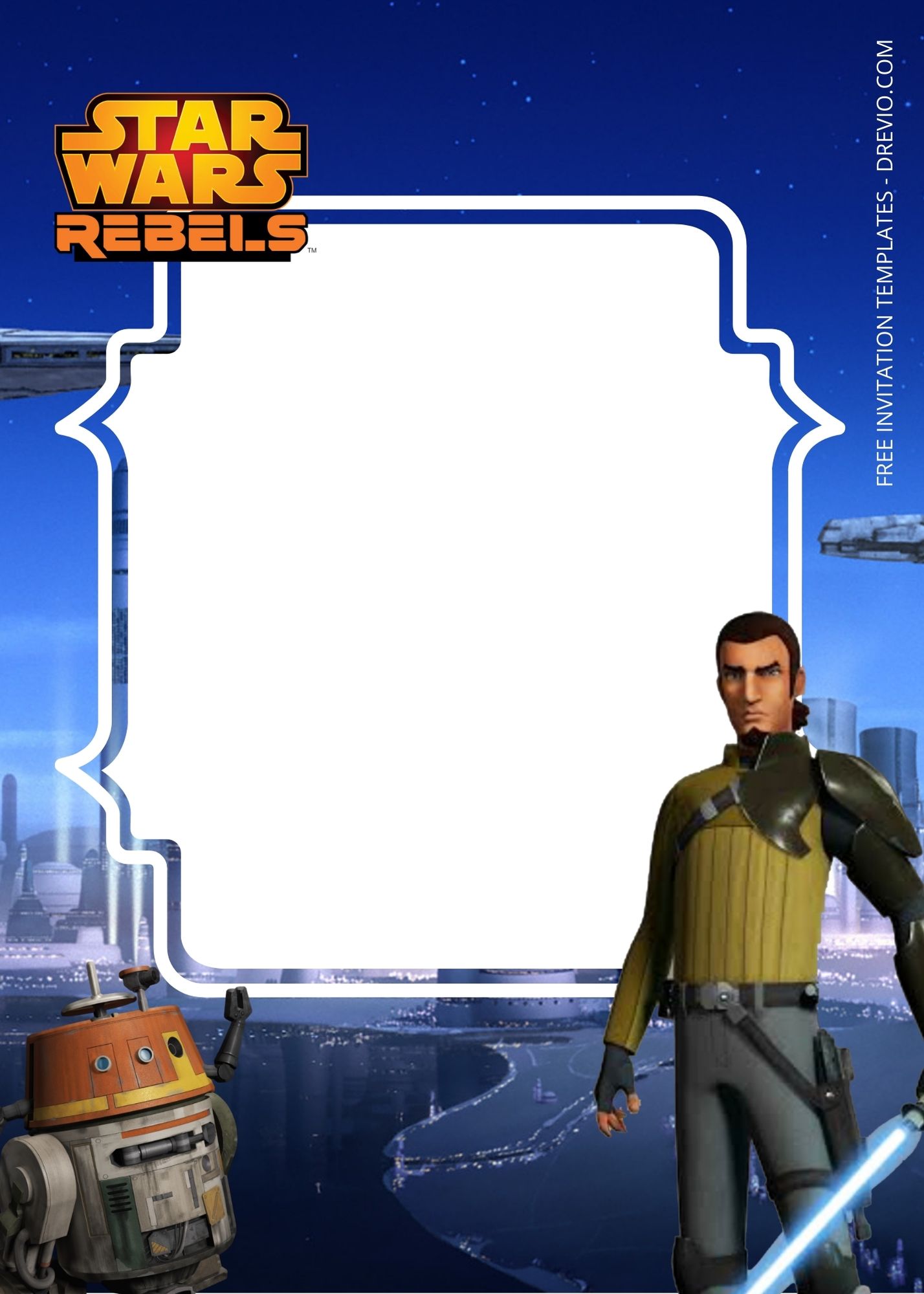 Blank Star Wars Rebels Two Birthday Invitation Templates Five