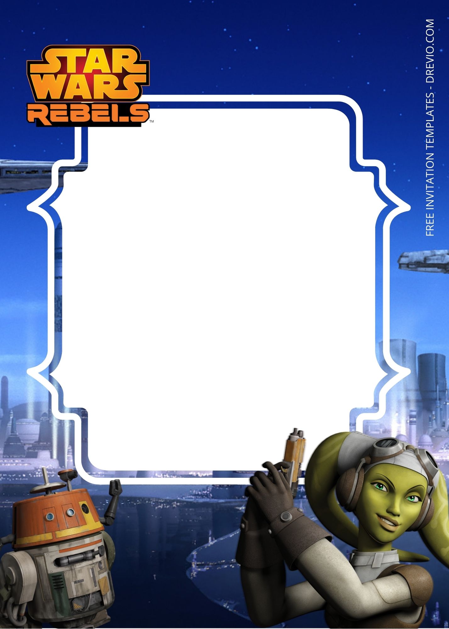 Blank Star Wars Rebels Two Birthday Invitation Templates Seven