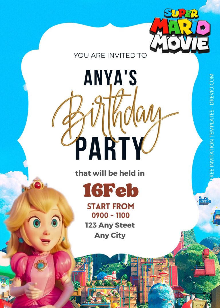 8+ Super Mario Castle Birthday Invitation Templates Title