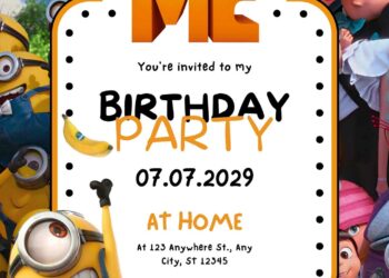 Free Editable Despicable Me Birthday Invitation