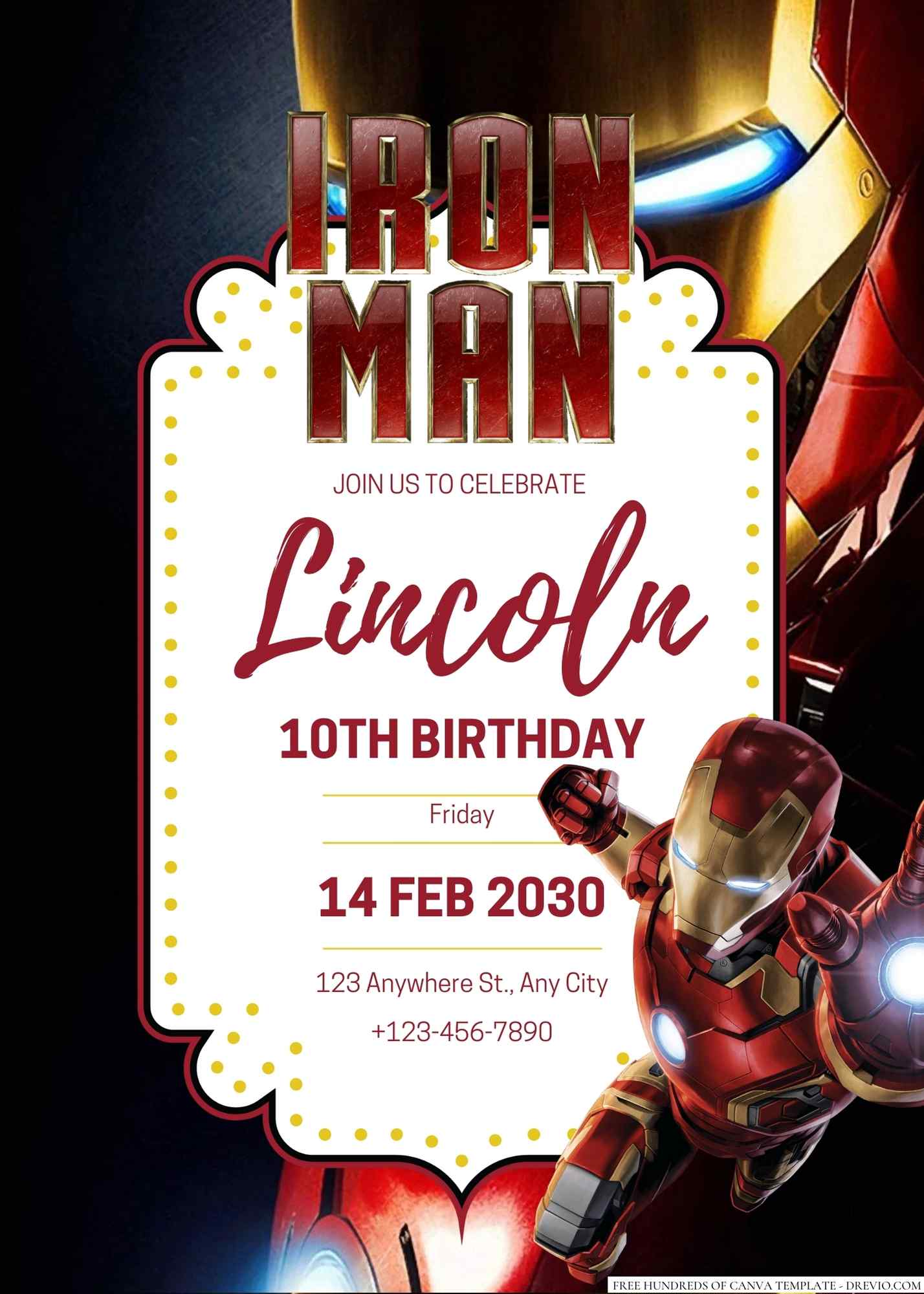 16+ Iron Man Canva Birthday Invitation Templates (FREE Canva Update 2026)