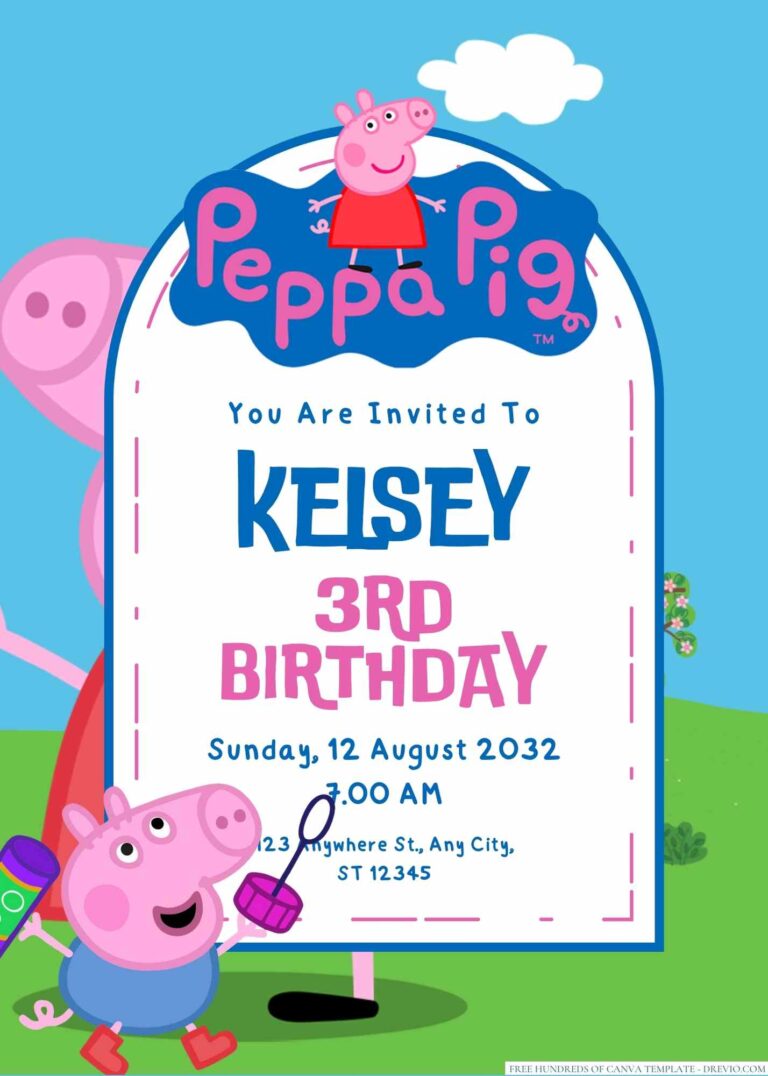 Free Editable Peppa Pig Birthday Invitation