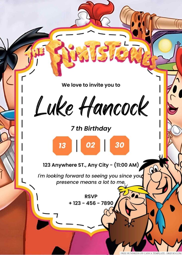 Fred Flintstone (The Flintstones) Birthday Invitation