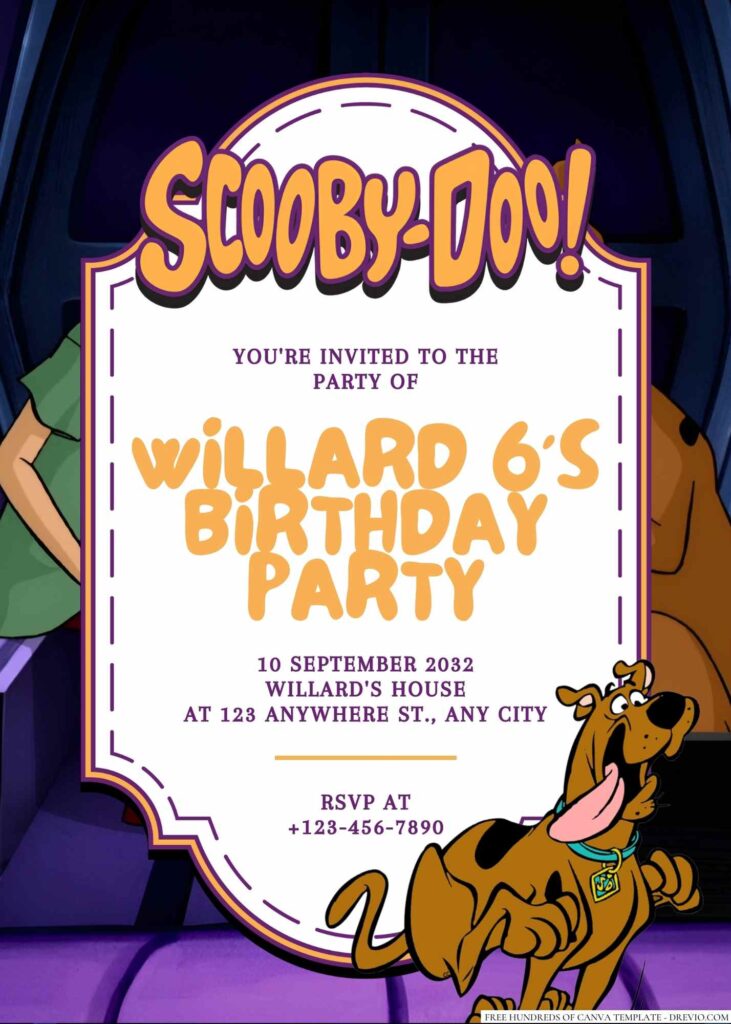 Scooby-Doo and Shaggy Rogers Birthday Invitation