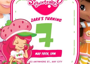 Strawberry Shortcake Birthday invitation