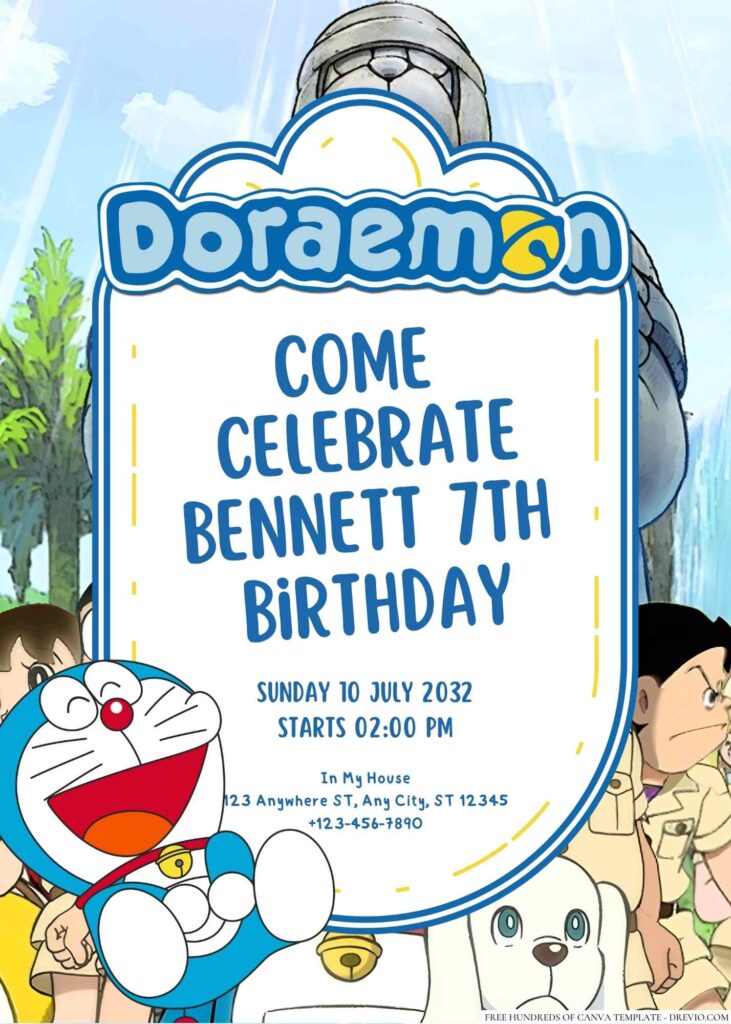 Doraemon Birthday Invitation