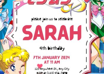 Sailor Moon Birthday Invitation