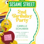 20+ Big Bird Sesame Street Canva Birthday invitation Templates