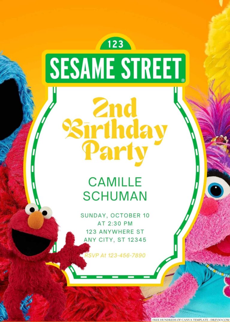 Free Editable Elmo from Sesame Street Birthday Invitation