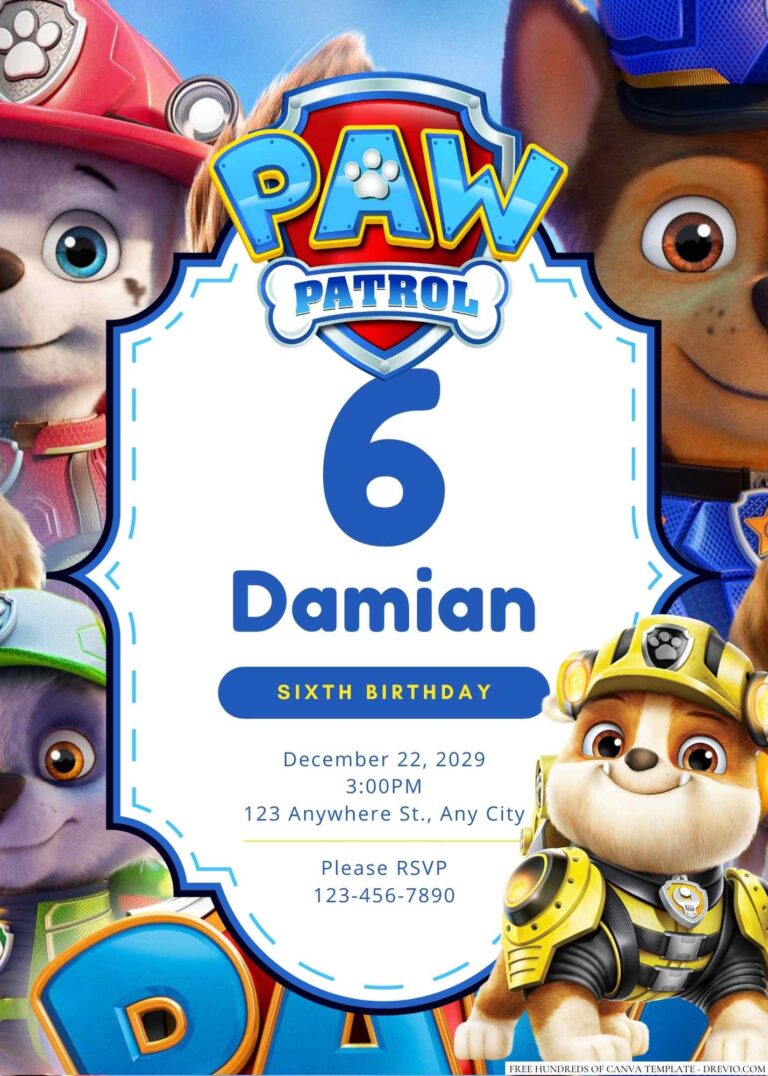 Free Editable Paw Patrol Birthday Invitation