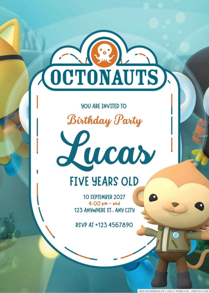 Free Editable The Octonauts Birthday Invitation