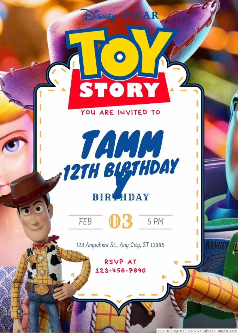 Free Editable Woody Toy Story Birthday Invitation